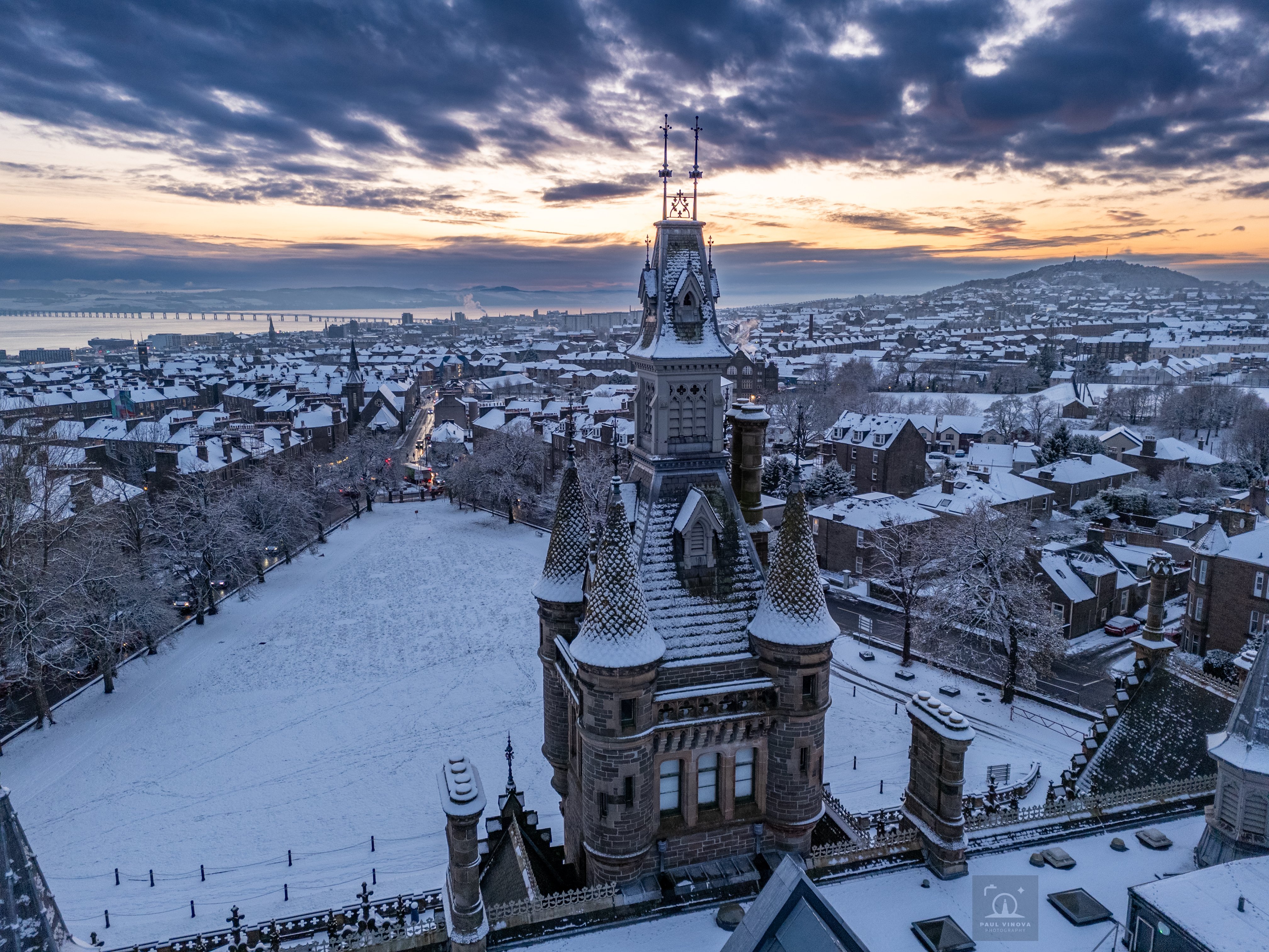 Morgan Academy Snow Sunset